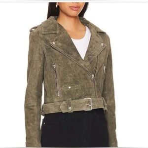Blank NYC tan suede moto jacket size XS